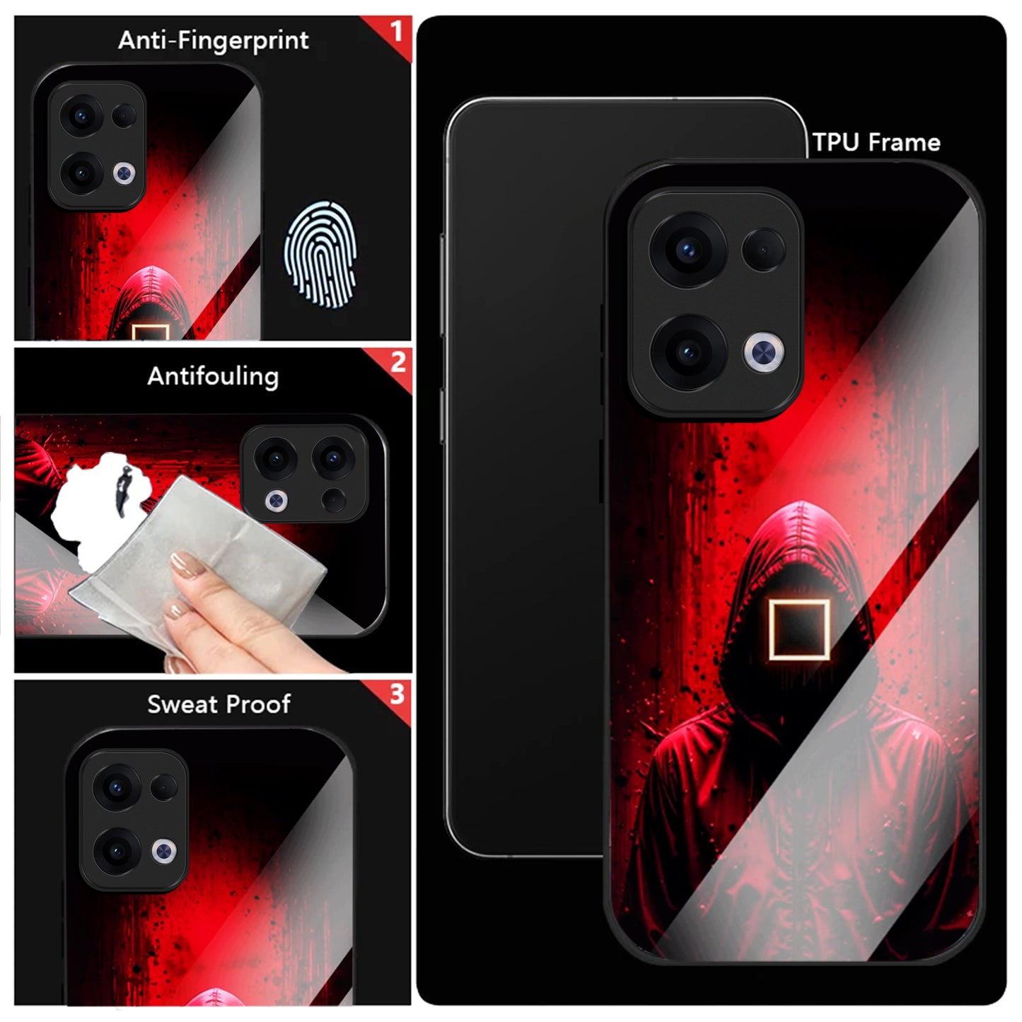 Oppo Reno 13 5G Premium Acrylic Shockproof Glass Back Case (Squid Game)