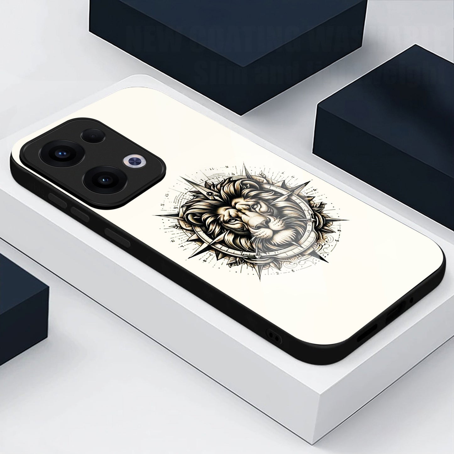 Oppo Reno 13 5G Premium Acrylic Shockproof Glass Back Case (Compass King)