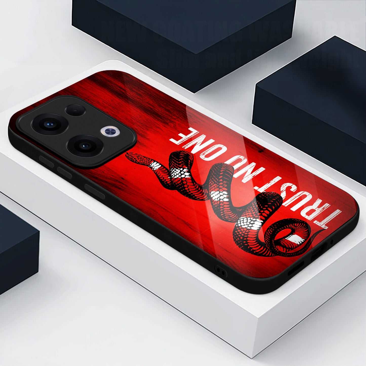 Oppo Reno 13 5G Premium Acrylic Shockproof Glass Back Case (Trust No One Edition)