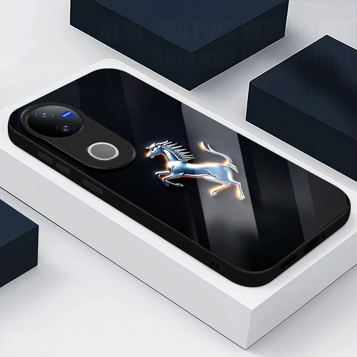 Vivo V50 5G Premium Acrylic Shockproof Glass Back Case (Chrome Stallion)