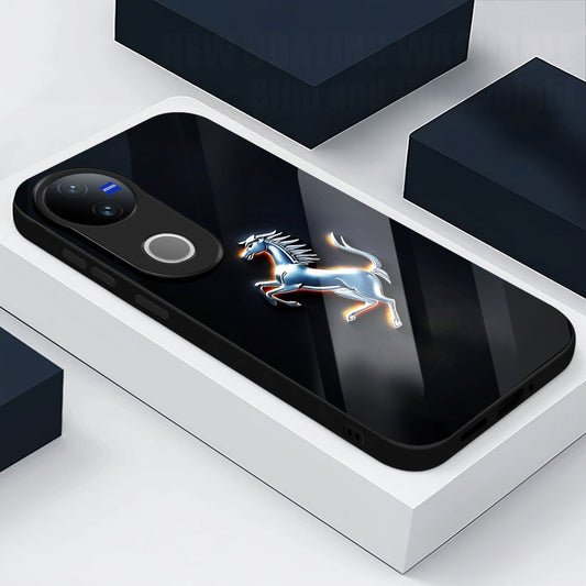 Vivo V50 5G Premium Acrylic Shockproof Glass Back Case (Chrome Stallion)