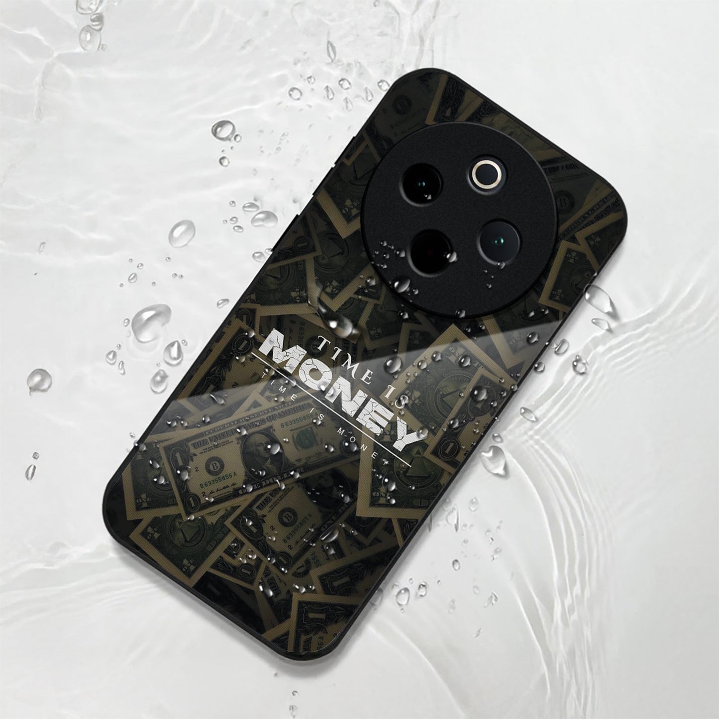 Vivo T4 5G Premium Acrylic Shockproof Glass Back Case (Time is Money)