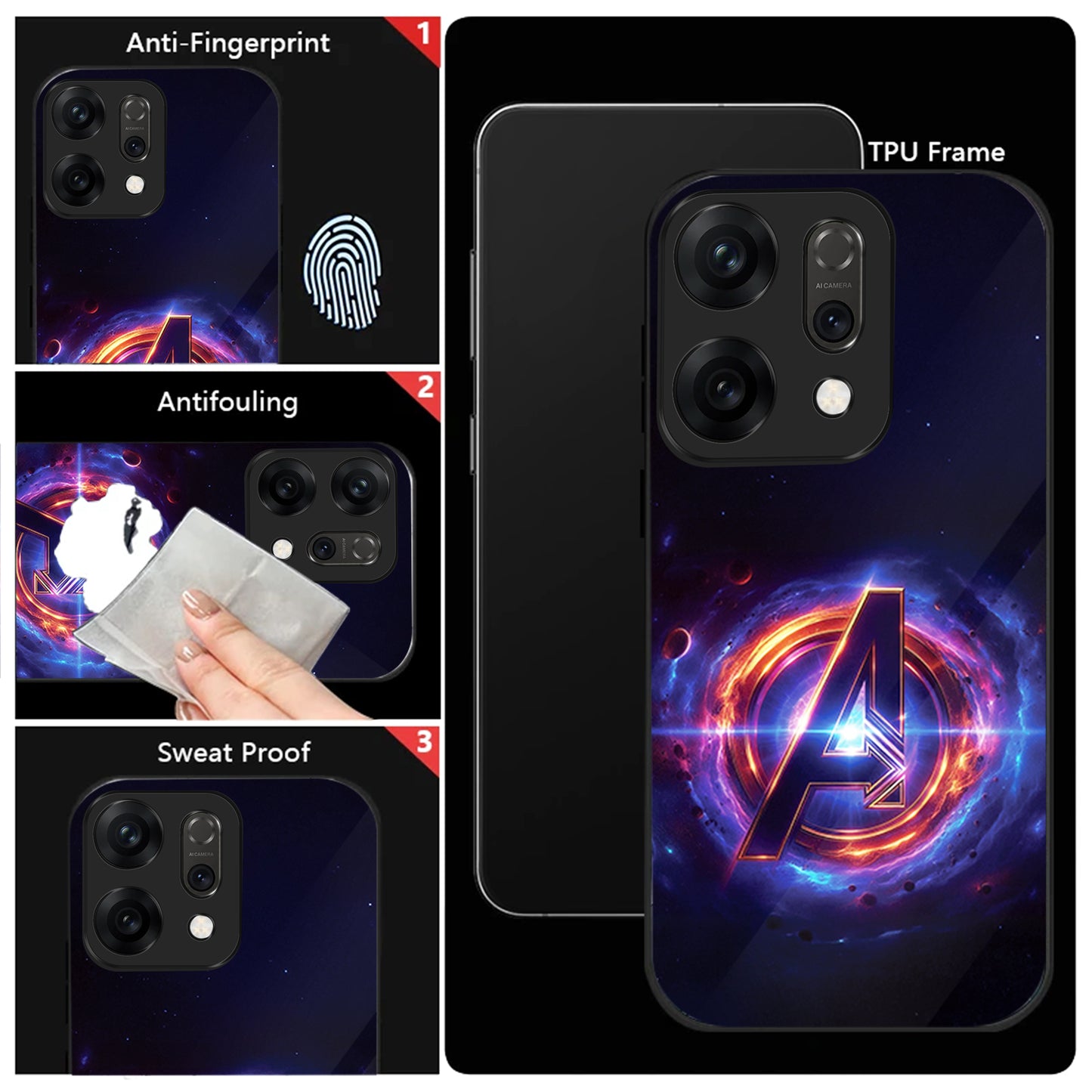 Oppo Reno 14 5G Premium Acrylic Shockproof Glass Back Case (Endgame Impact)