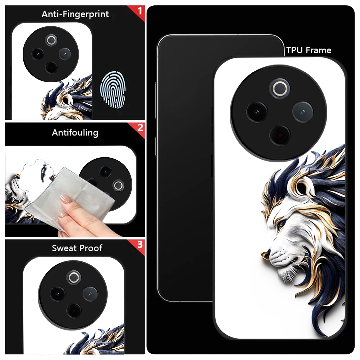 Vivo T4 5G Premium Acrylic Shockproof Glass Back Case (King’s Flow)