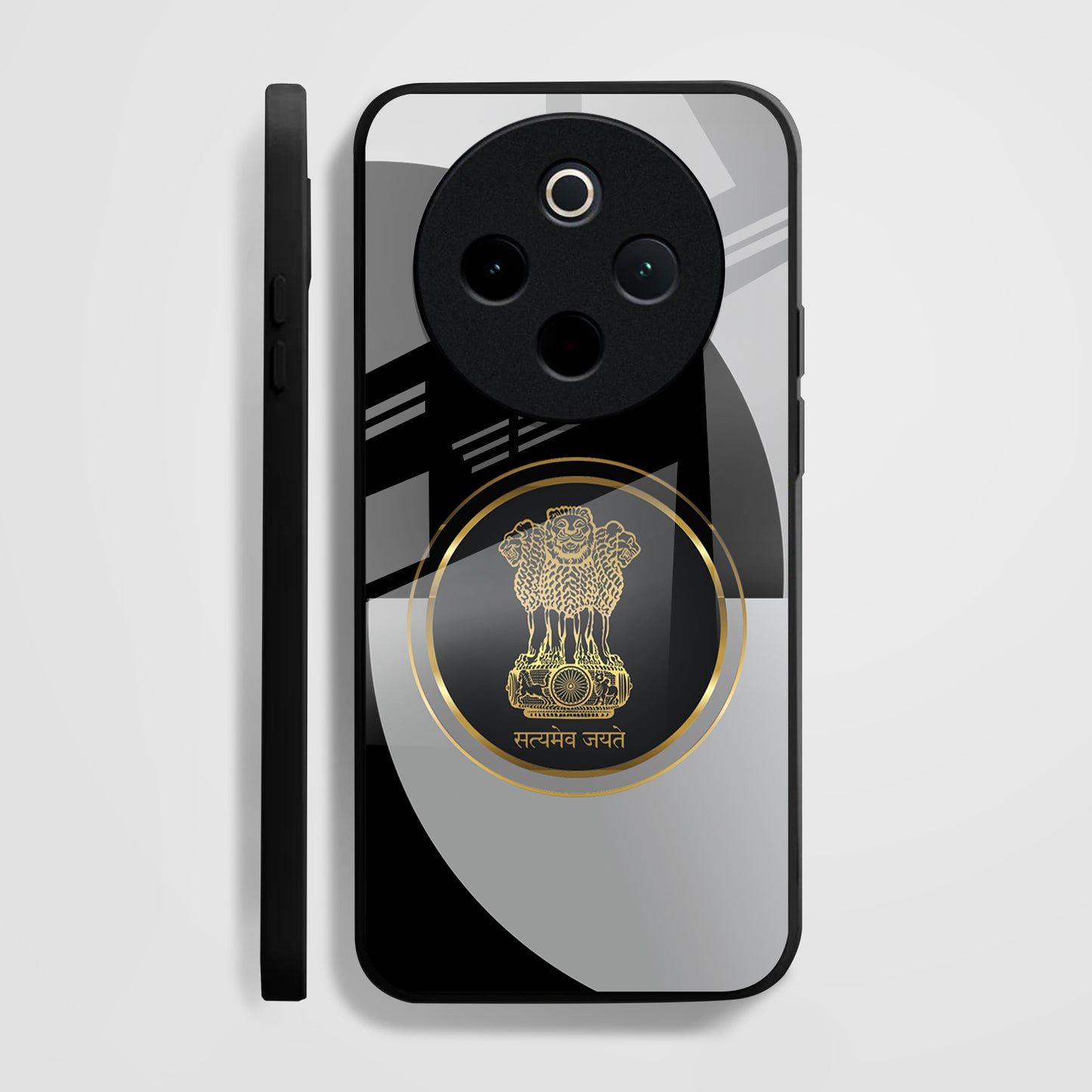 Vivo T4 5G Premium Acrylic Shockproof Glass Back Case (Satyamev Noir)