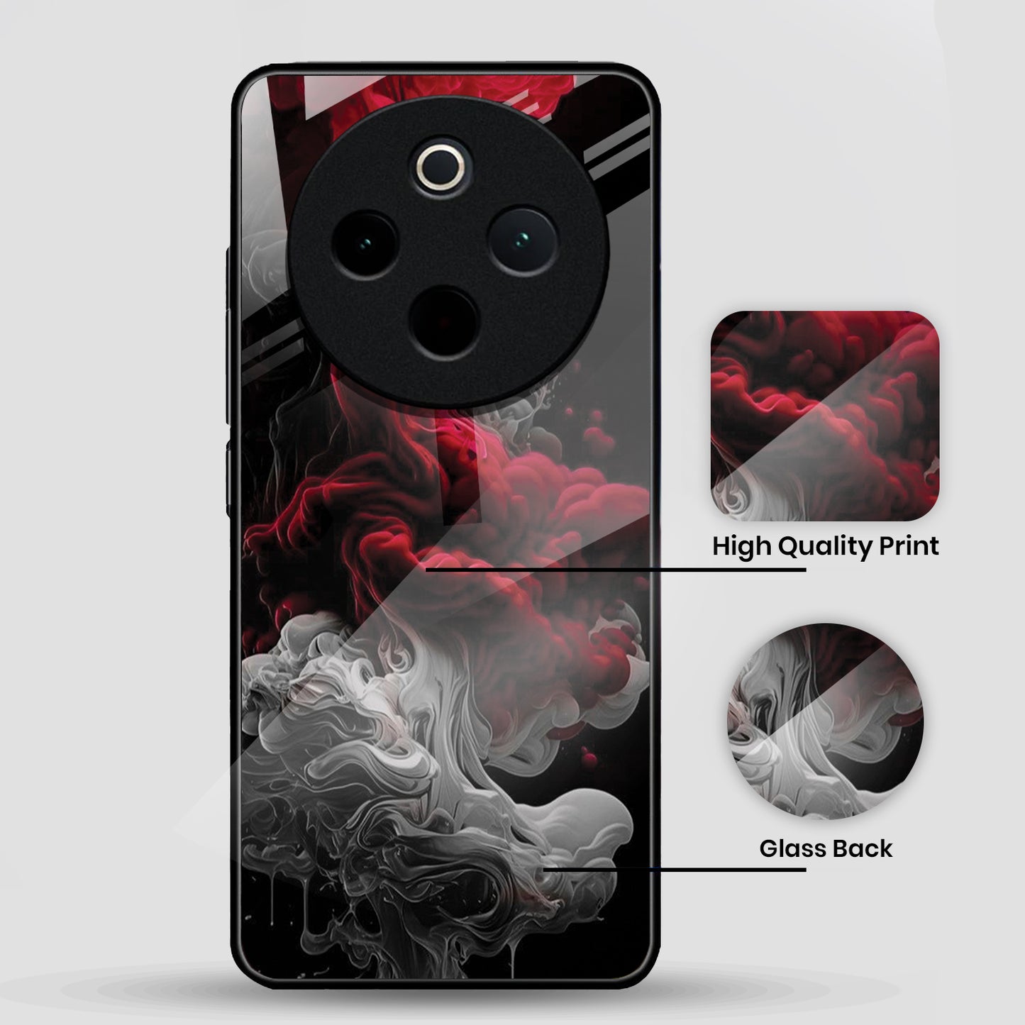 Vivo T4 5G Premium Acrylic Shockproof Glass Back Case (Infernal Drift)