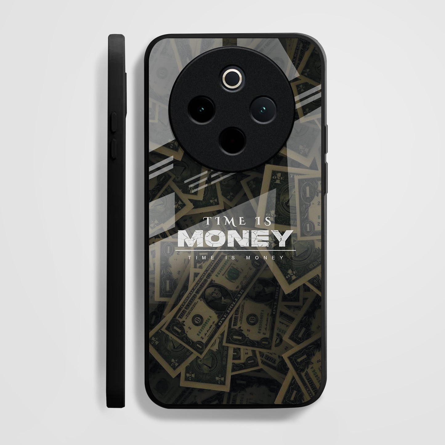 Vivo T4 5G Premium Acrylic Shockproof Glass Back Case (Time is Money)