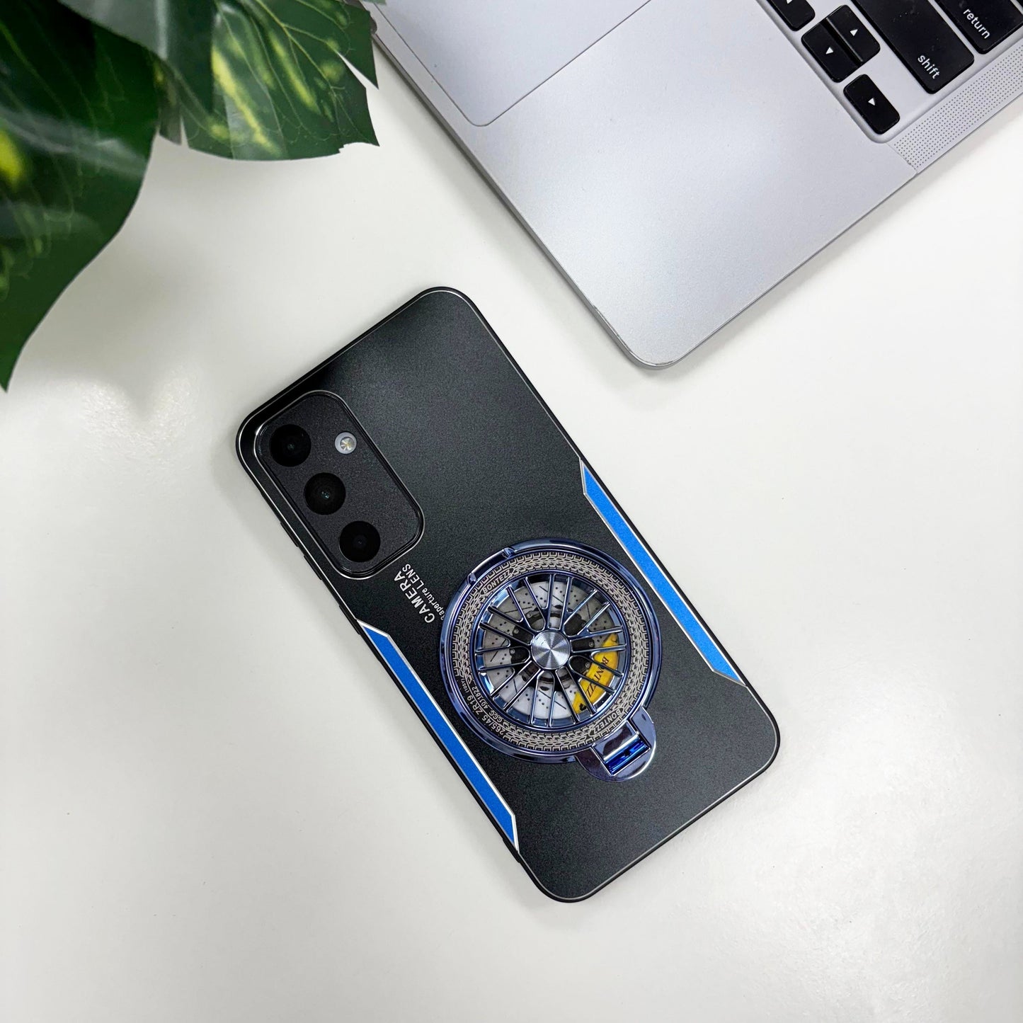 Samsung Galaxy A55 5G Best Selling Stress Buster Wheel Aluminium Metal Scratch Resistant Back Case