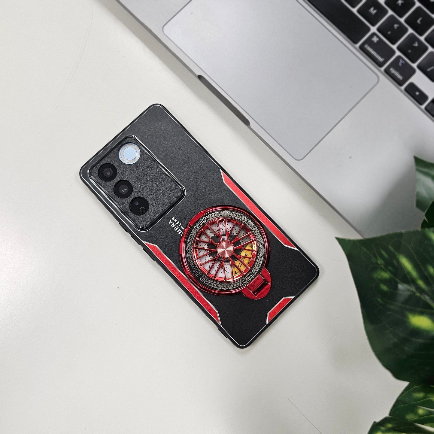 Vivo V27 5G Best Selling Stress Buster Wheel Aluminium Metal Scratch Resistant Back Case