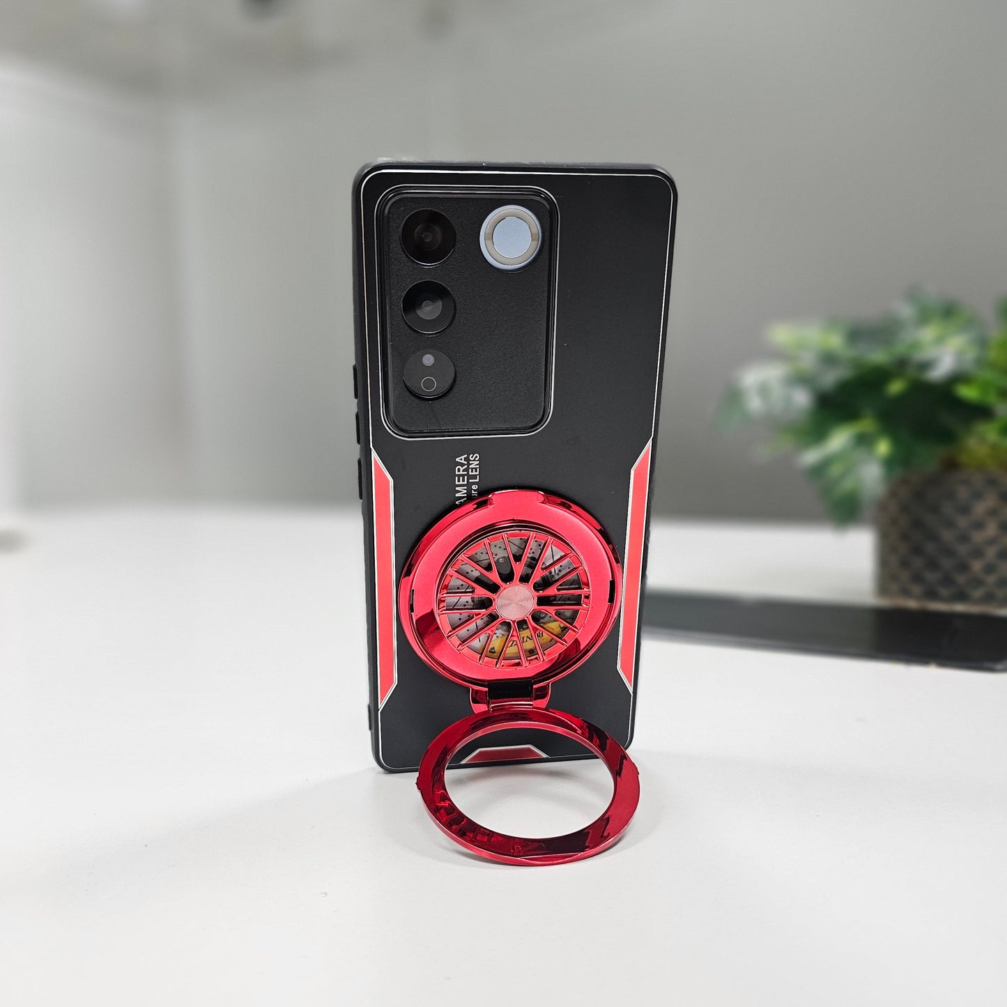 Vivo V27 5G Best Selling Stress Buster Wheel Aluminium Metal Scratch Resistant Back Case