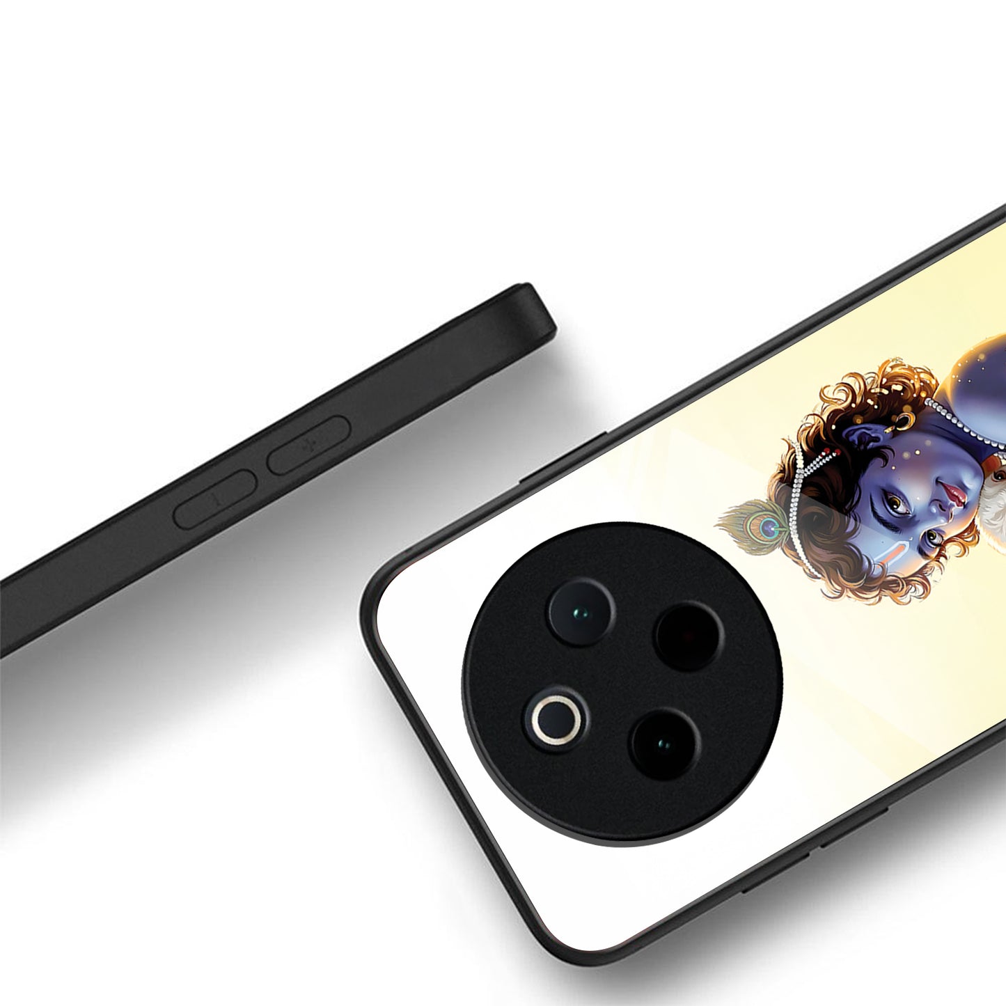 Vivo T4 5G Premium Acrylic Shockproof Glass Back Case (Cute Krishna)