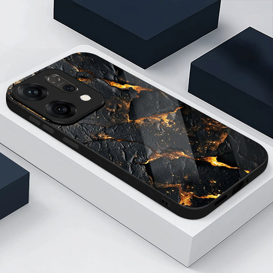 Oppo Reno 14 5G Premium Acrylic Shockproof Glass Back Case (Volcanic Gold)