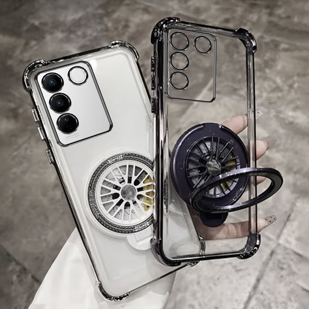 Vivo V27/V27 Pro 5G Premium Stress Buster Wheel Rotating Shockproof Airbags Case
