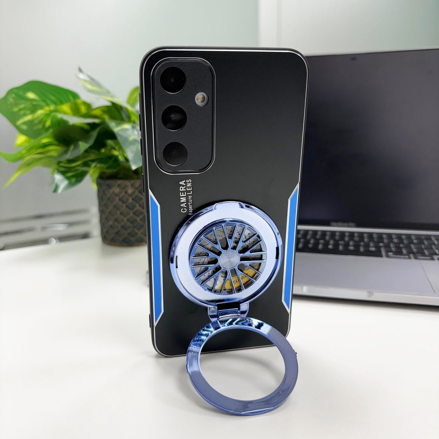 Samsung Galaxy A55 5G Best Selling Stress Buster Wheel Aluminium Metal Scratch Resistant Back Case