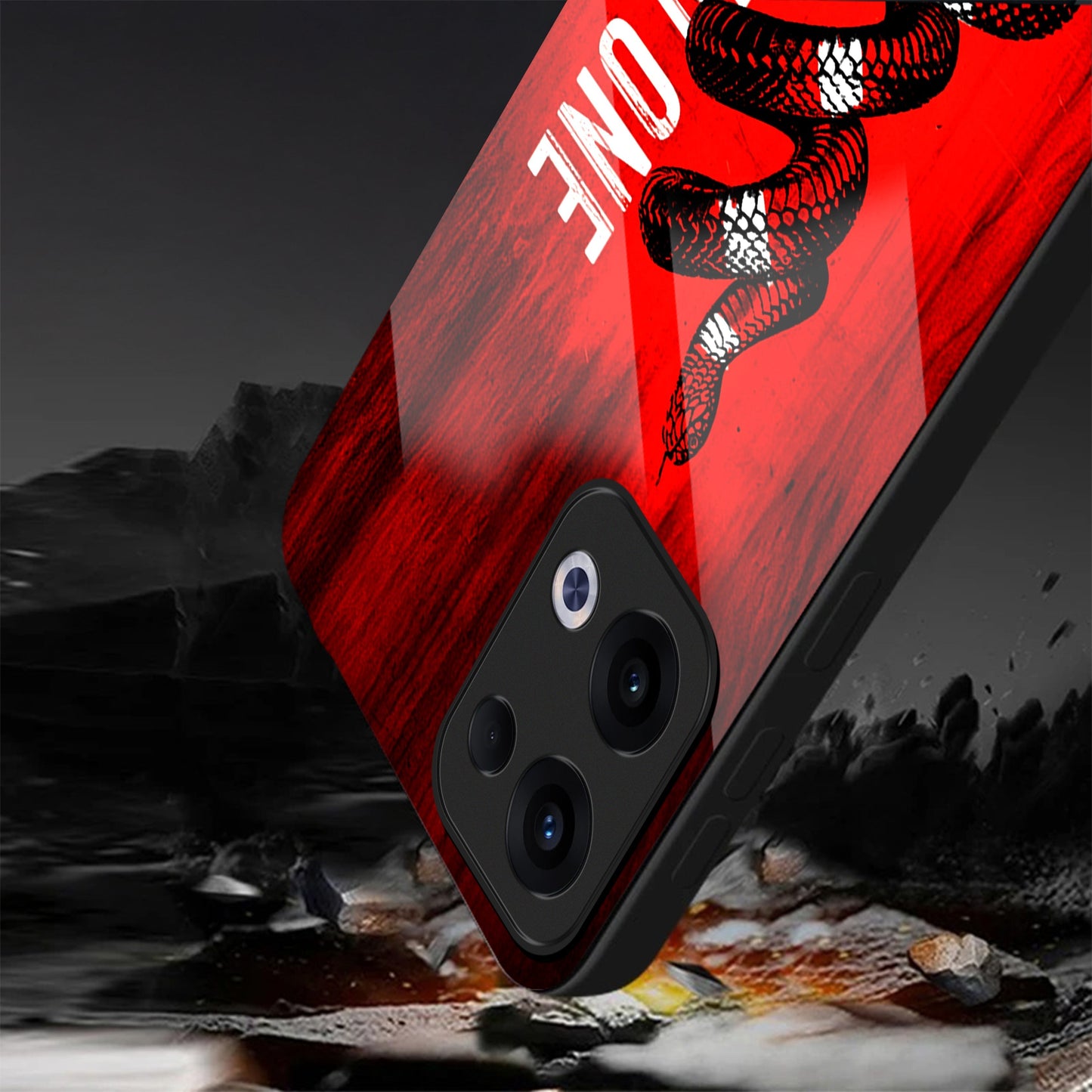 Oppo Reno 13 5G Premium Acrylic Shockproof Glass Back Case (Trust No One Edition)