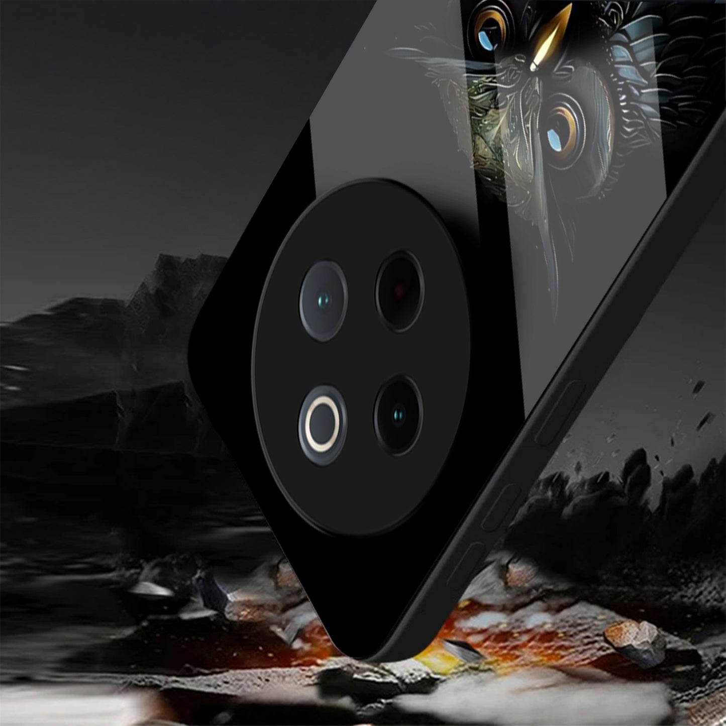 Vivo T4 5G Premium Acrylic Shockproof Glass Back Case (Midnight Owl)