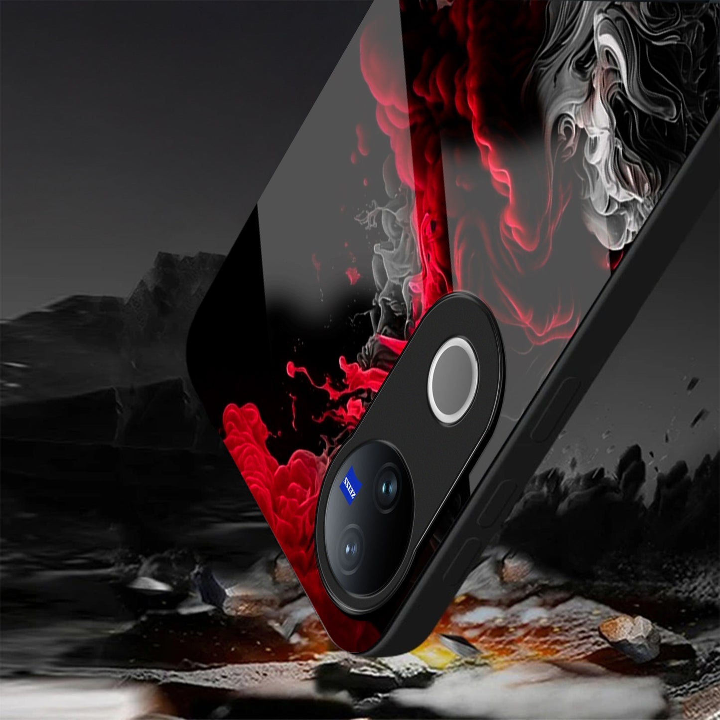 Vivo V50 5G Premium Acrylic Shockproof Glass Back Case (Infernal Drift)