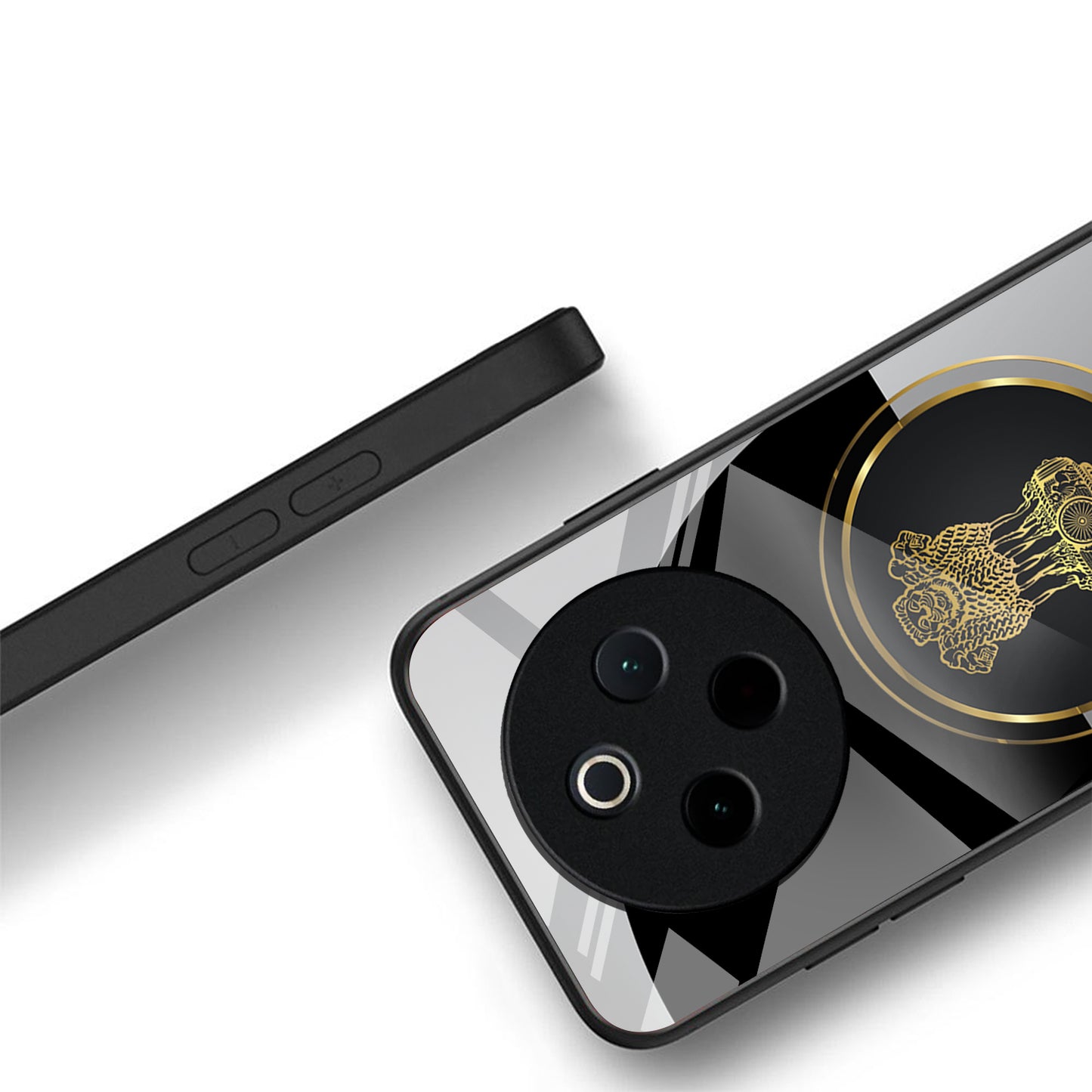 Vivo T4 5G Premium Acrylic Shockproof Glass Back Case (Satyamev Noir)