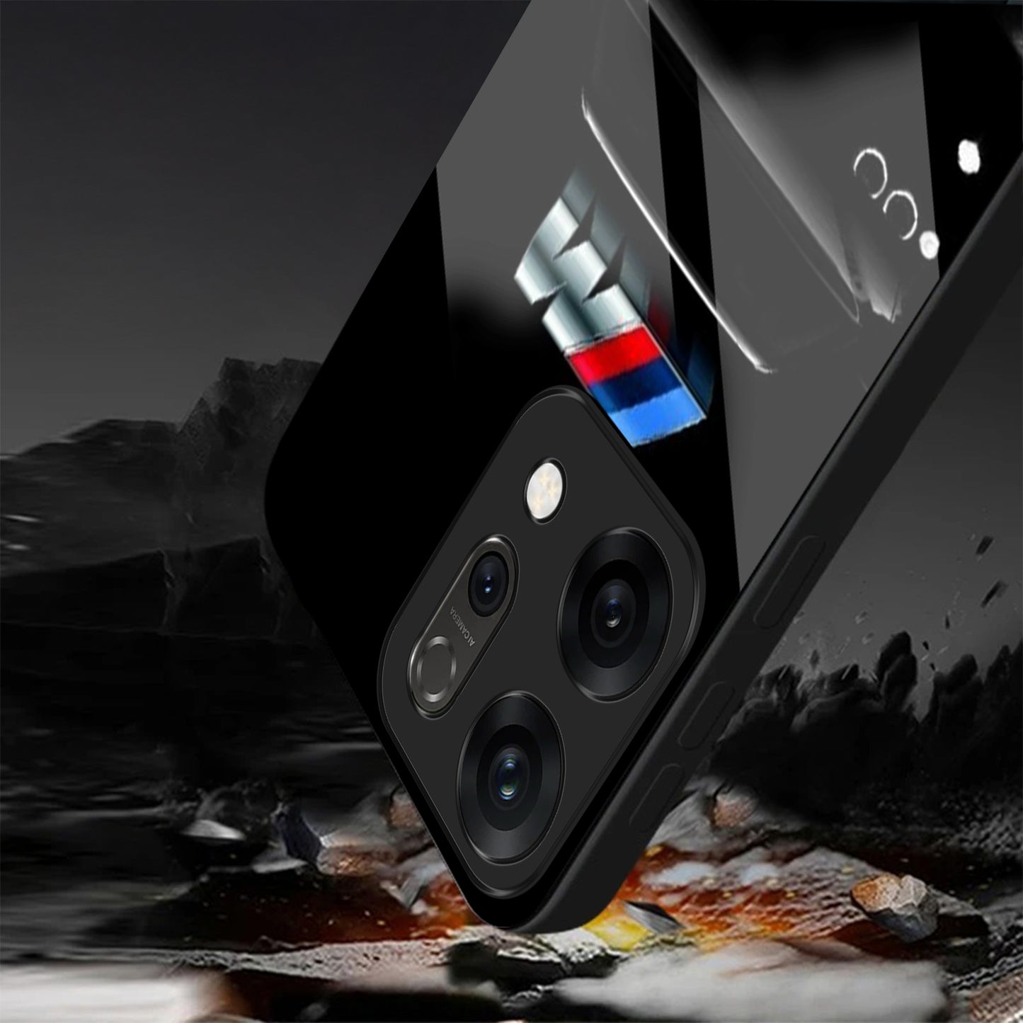 Oppo Reno 14 5G Premium Acrylic Shockproof Glass Back Case (Motorsport Edition)