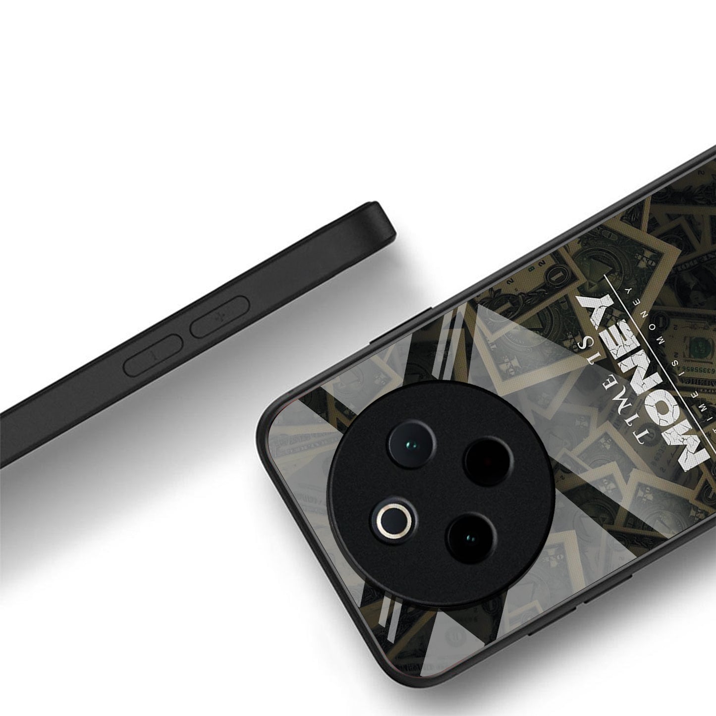 Vivo T4 5G Premium Acrylic Shockproof Glass Back Case (Time is Money)