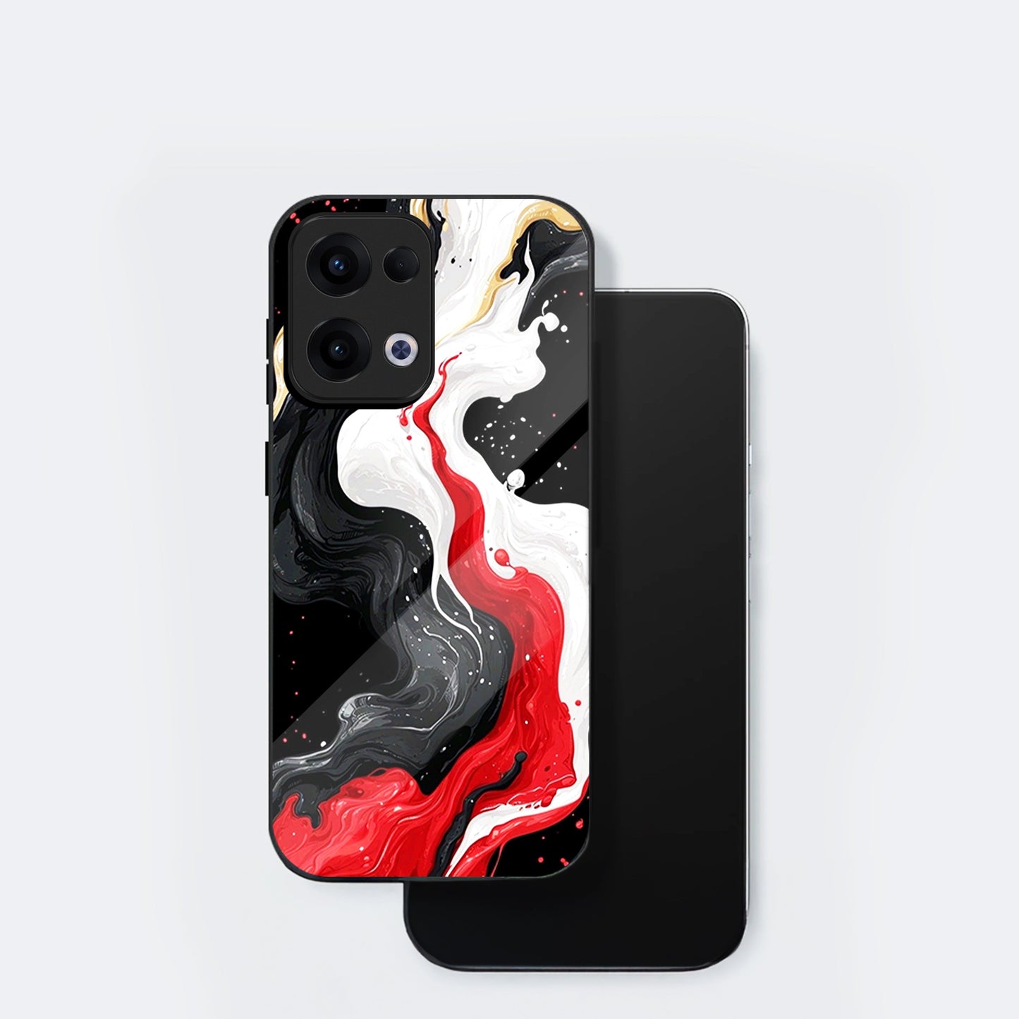 Oppo Reno 13 5G Premium Acrylic Shockproof Glass Back Case (Inferno Drift)