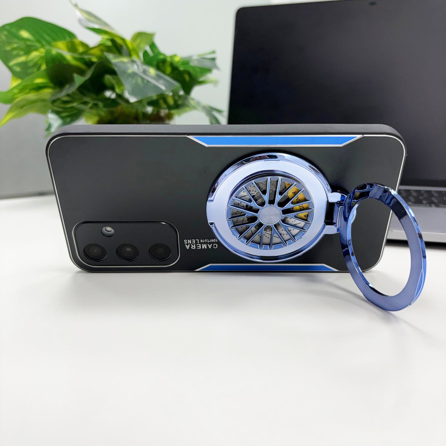 Samsung Galaxy A55 5G Best Selling Stress Buster Wheel Aluminium Metal Scratch Resistant Back Case