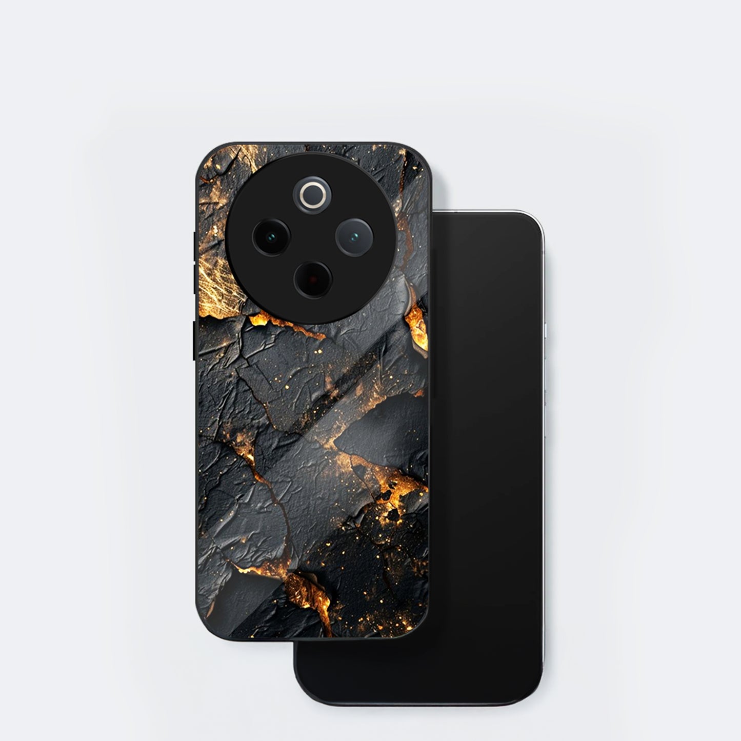 Vivo T4 5G Premium Acrylic Shockproof Glass Back Case (Volcanic Gold)