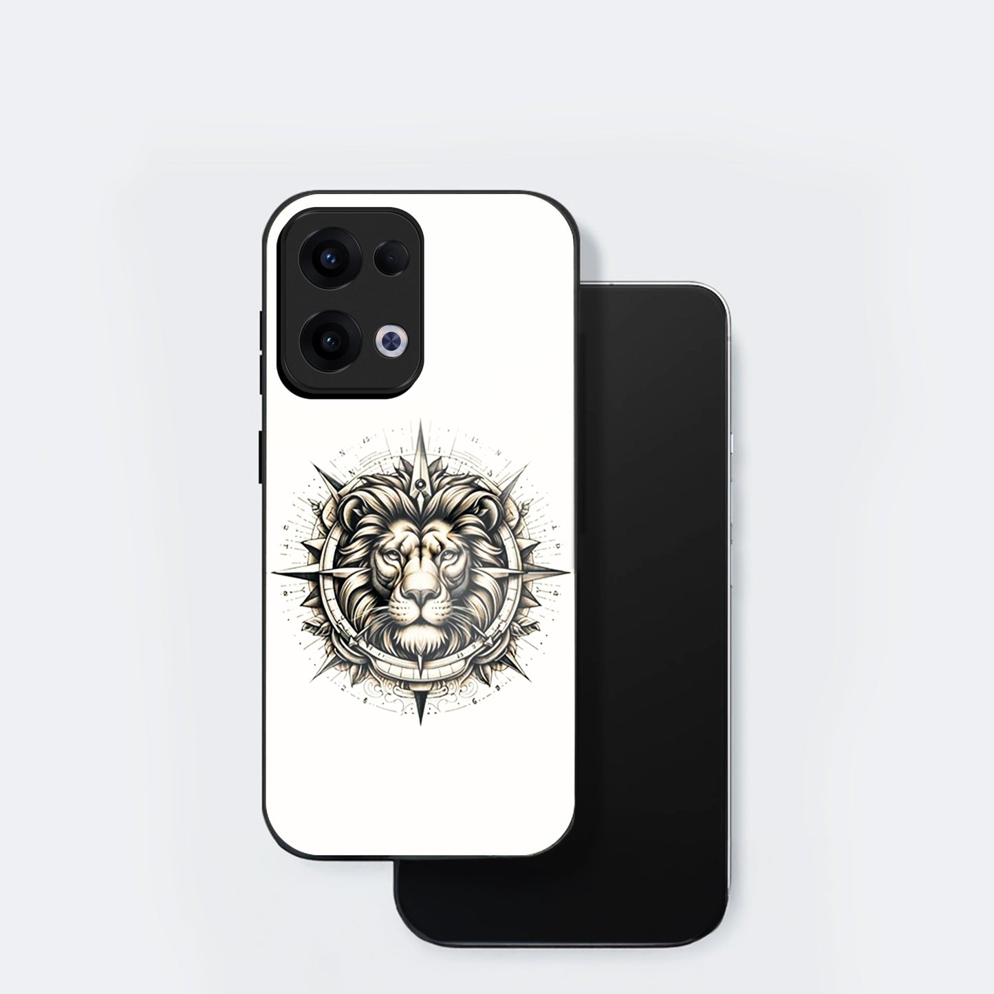 Oppo Reno 13 5G Premium Acrylic Shockproof Glass Back Case (Compass King)