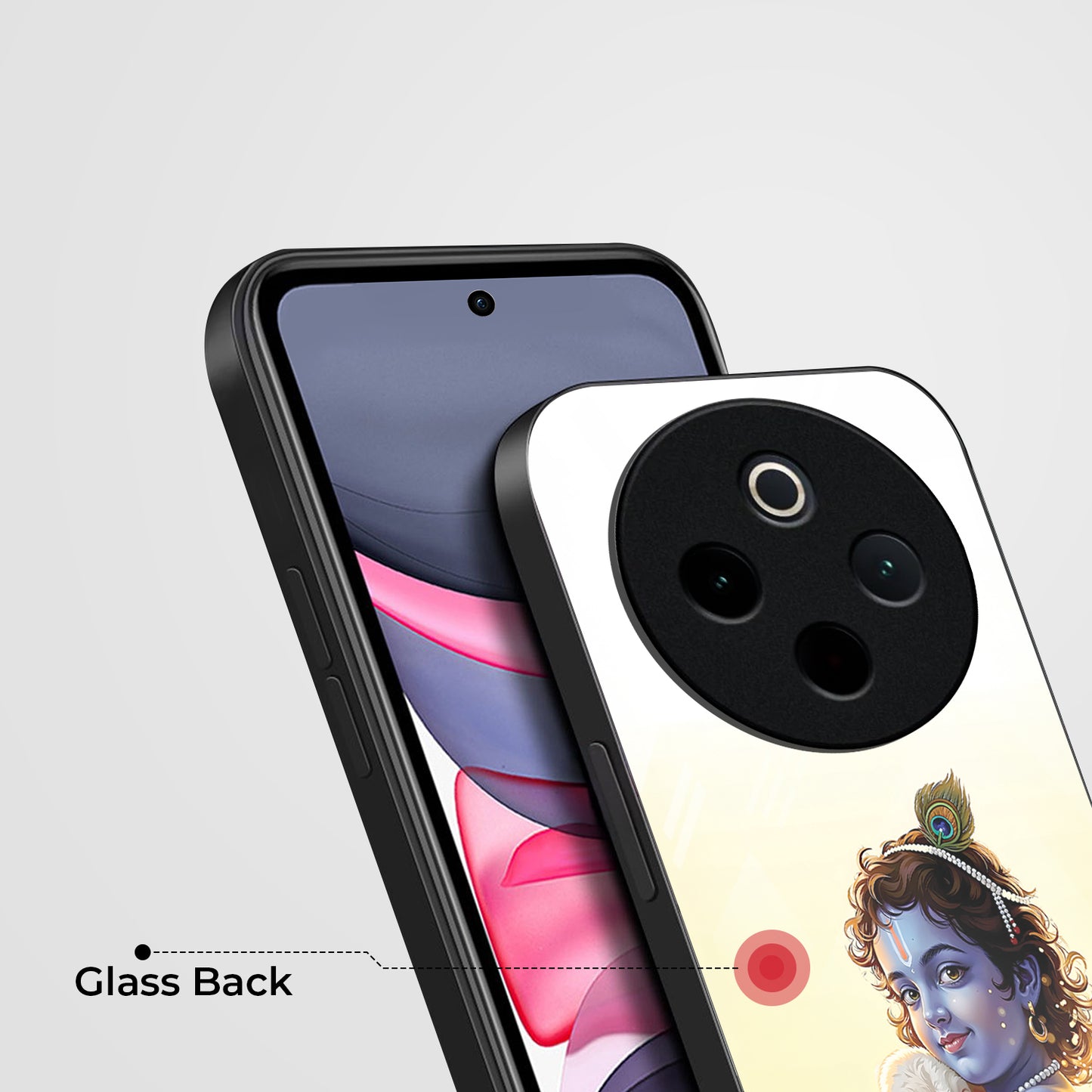 Vivo T4 5G Premium Acrylic Shockproof Glass Back Case (Cute Krishna)