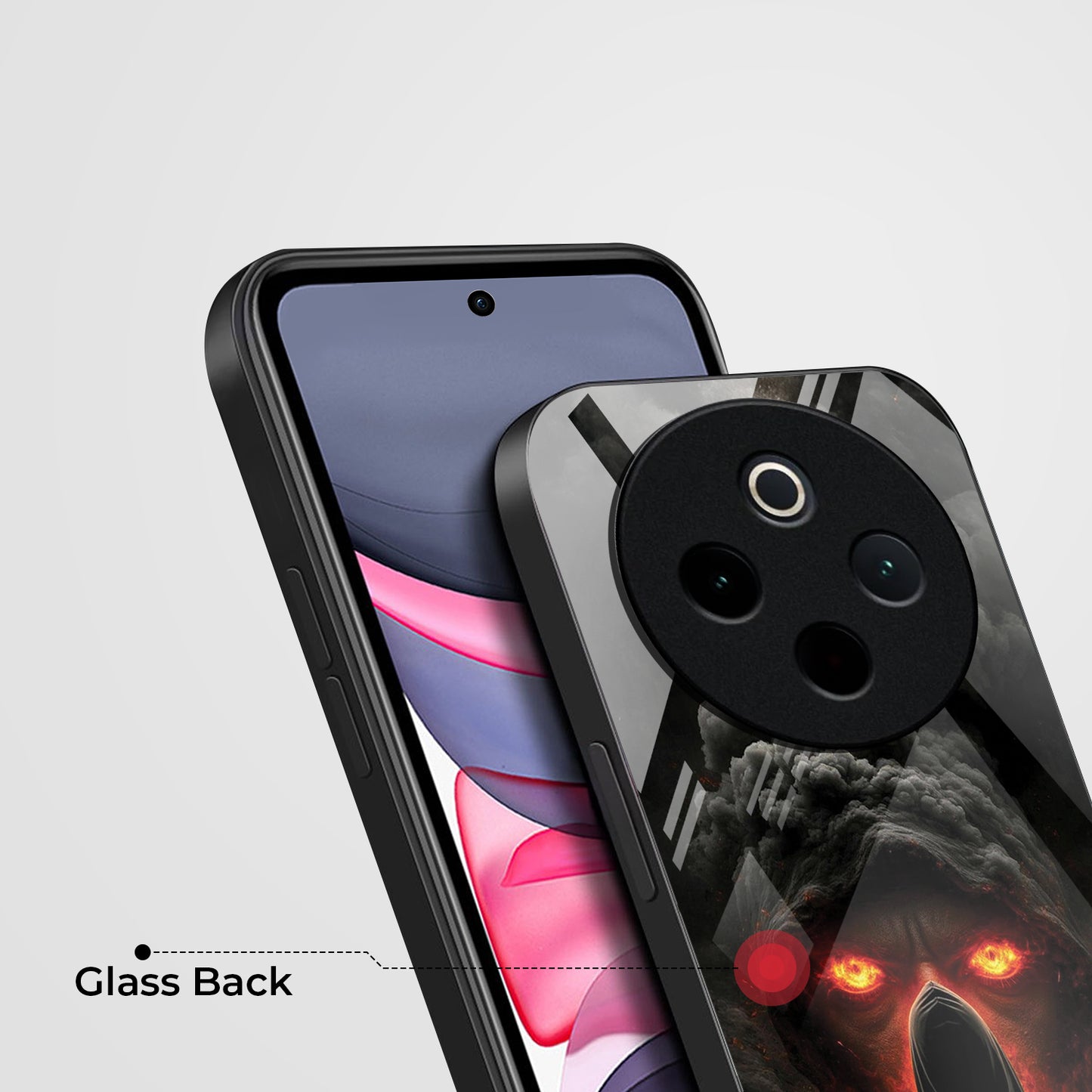 Vivo T4 5G Premium Acrylic Shockproof Glass Back Case (Dark Flame)