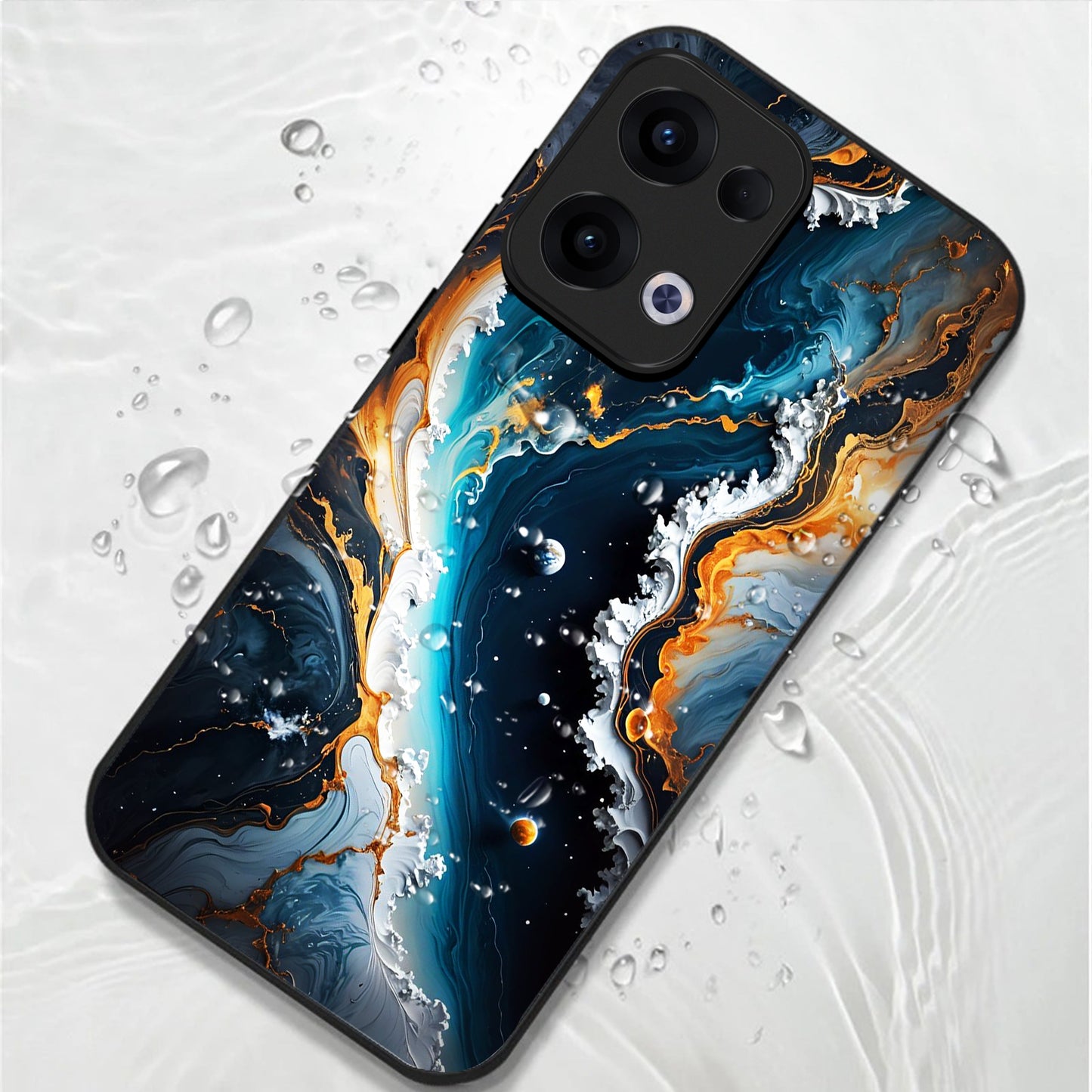 Oppo Reno 13 5G Premium Acrylic Shockproof Glass Back Case (Stellar Flow)