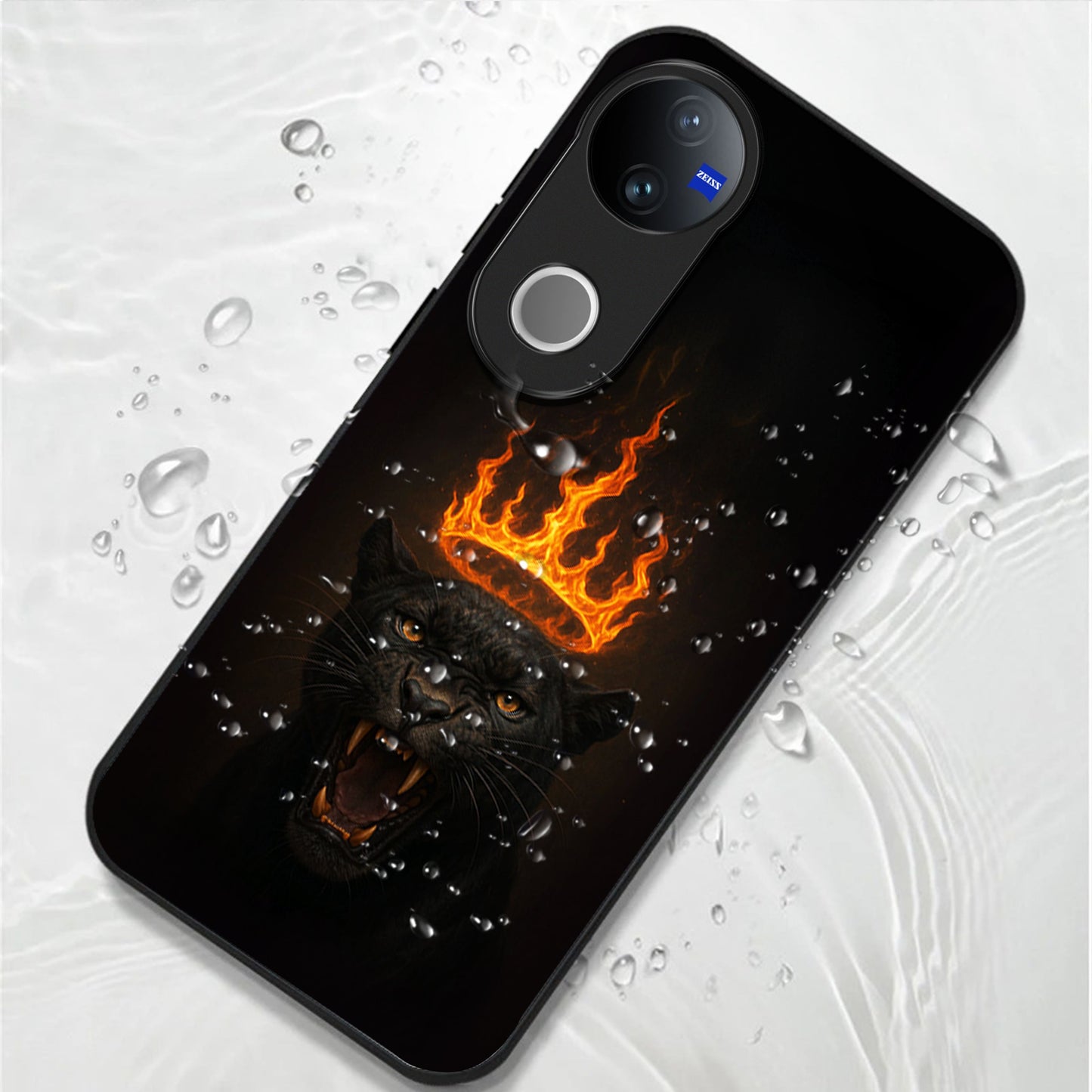 Vivo V50 5G Premium Acrylic Shockproof Glass Back Case (Crowned Inferno)