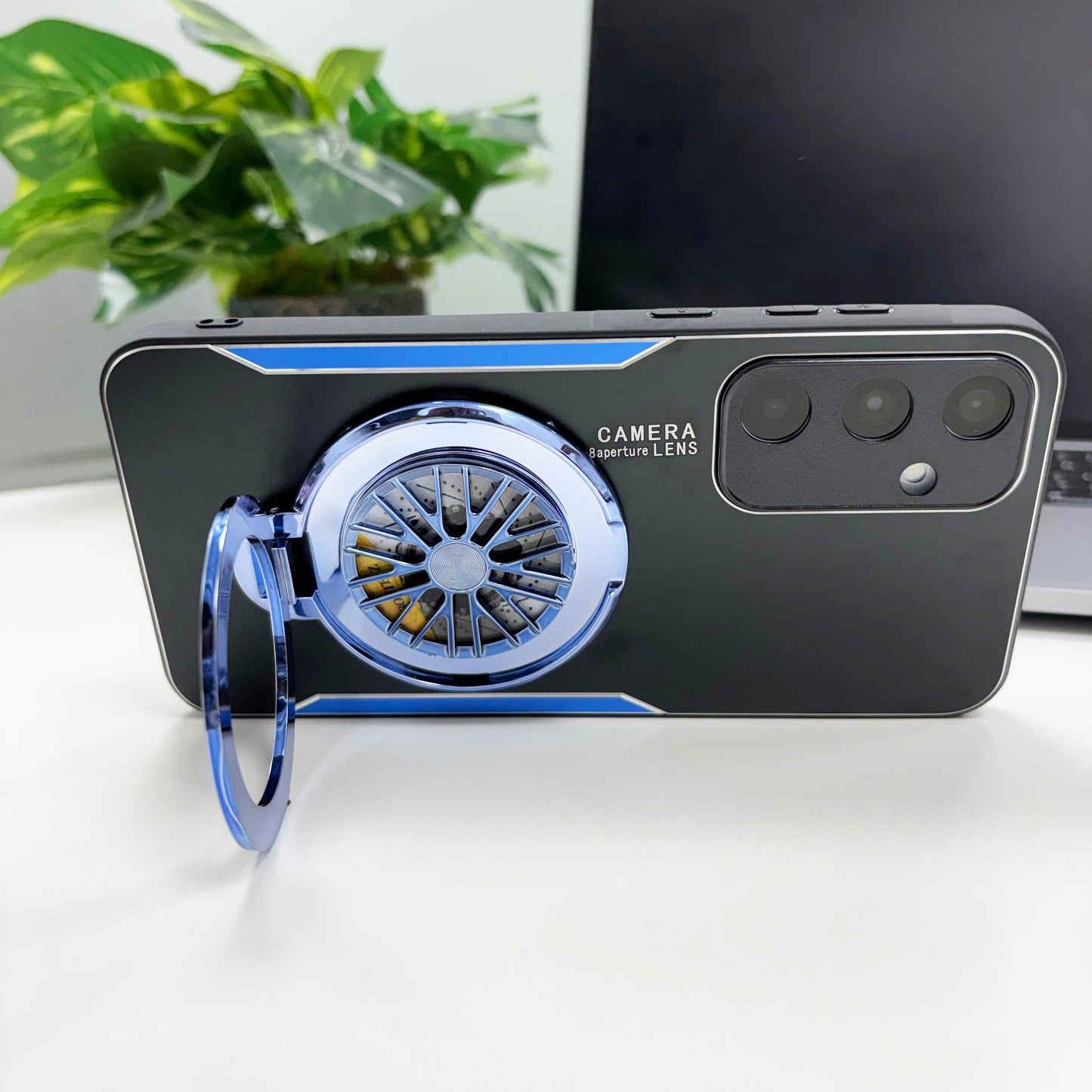 Samsung Galaxy A55 5G Best Selling Stress Buster Wheel Aluminium Metal Scratch Resistant Back Case