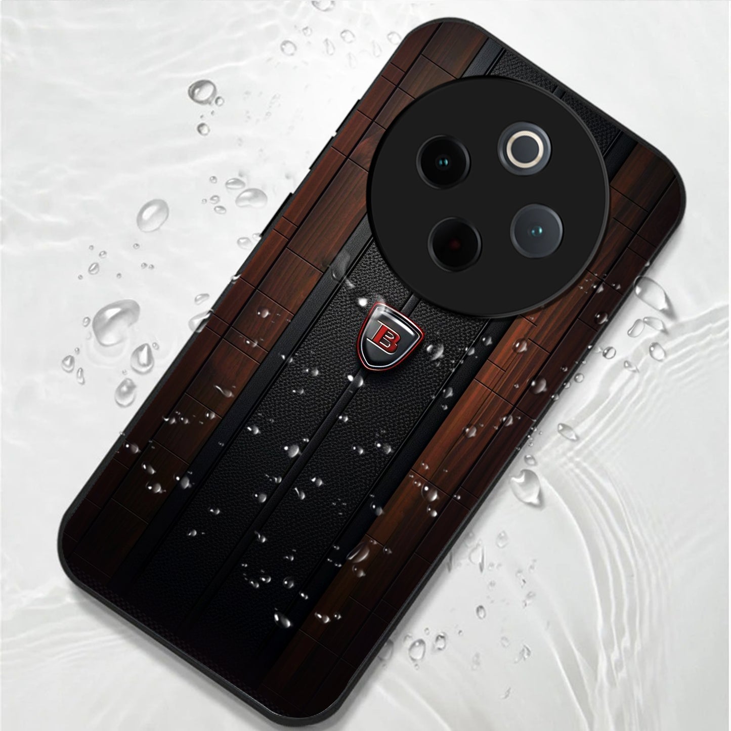 Vivo T4 5G Premium Acrylic Shockproof Glass Back Case (Carbon Oak)