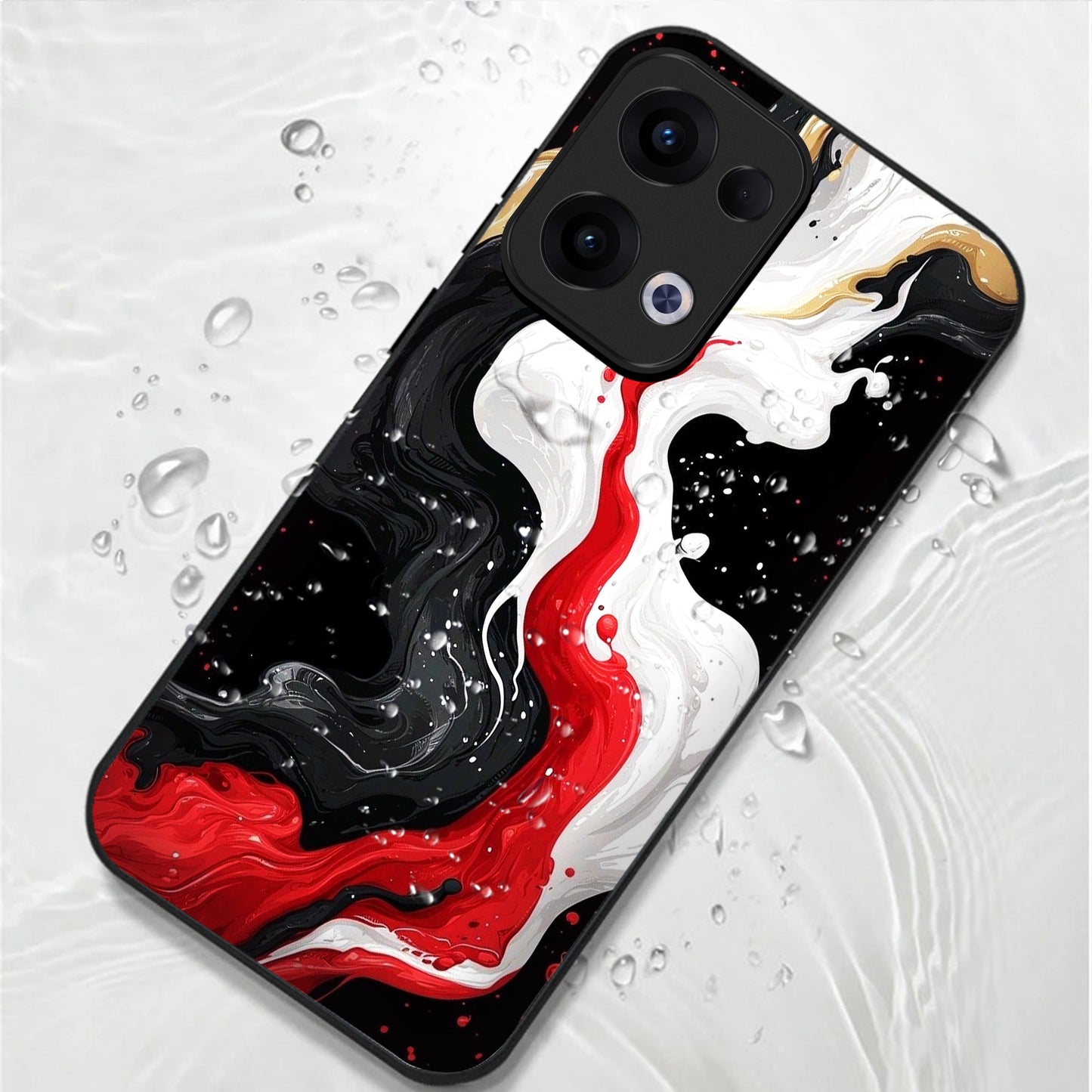 Oppo Reno 13 5G Premium Acrylic Shockproof Glass Back Case (Inferno Drift)