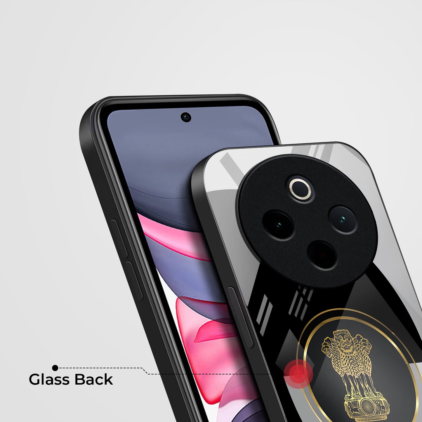 Vivo T4 5G Premium Acrylic Shockproof Glass Back Case (Satyamev Noir)