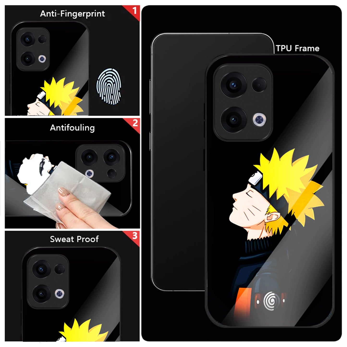 Oppo Reno 13 5G Premium Acrylic Shockproof Glass Back Case (Naruto Legacy)