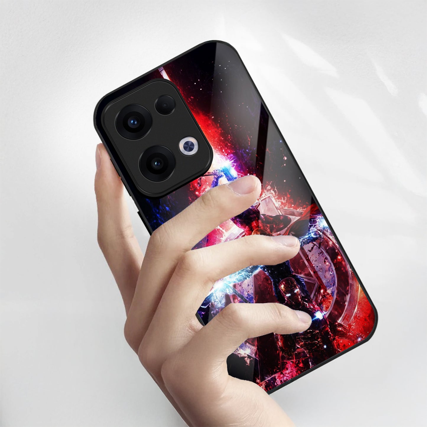 Oppo Reno 13 5G Premium Acrylic Shockproof Glass Back Case (Infinity Blaster)