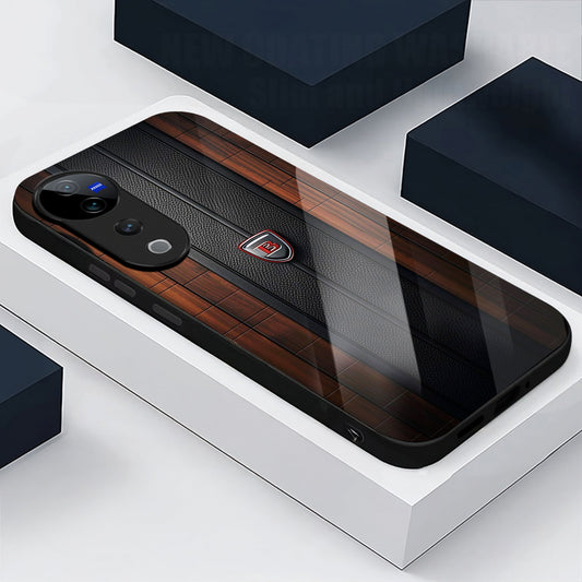 Vivo V40 Pro 5G Premium Acrylic Shockproof Glass Back Case (Carbon Oak)