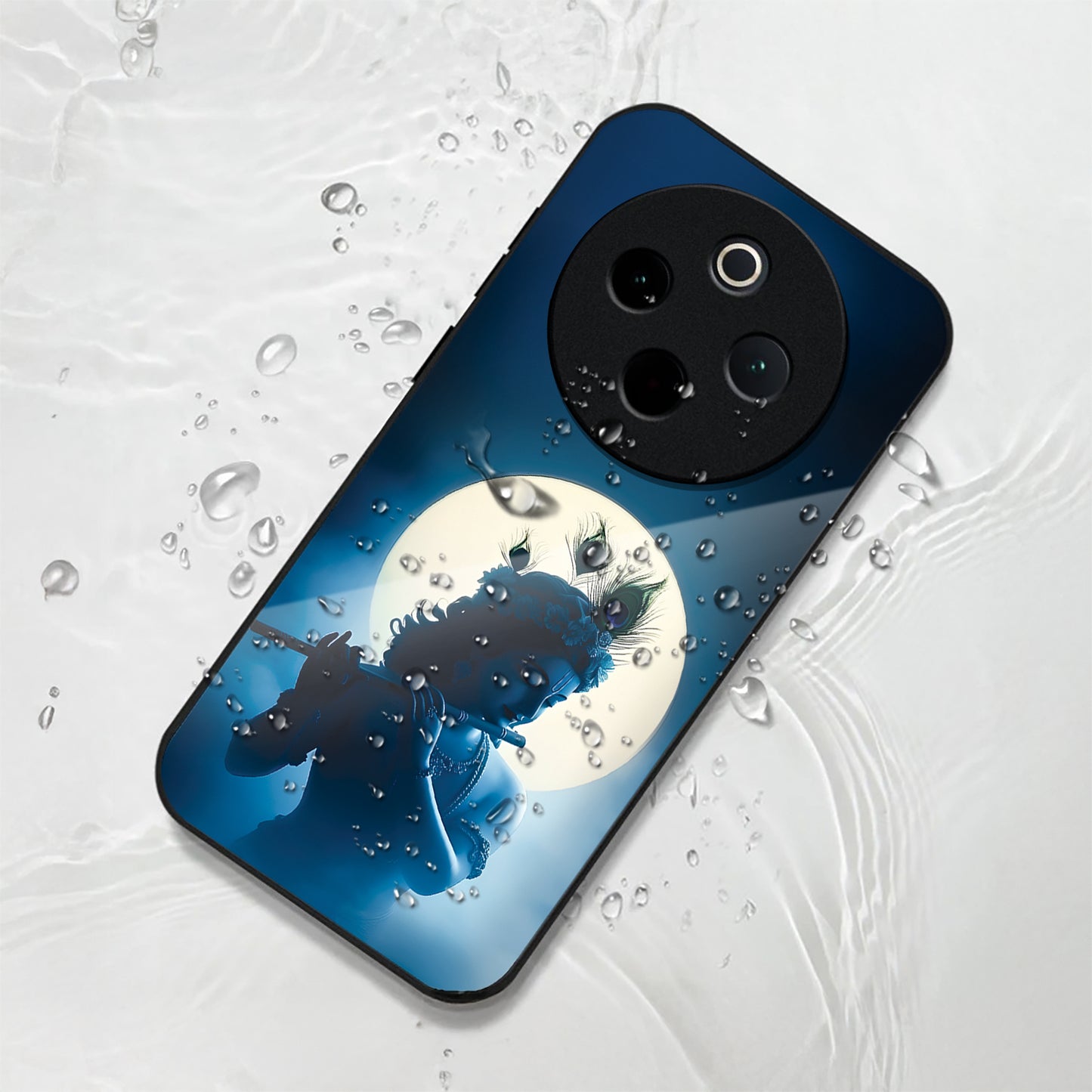 Vivo T4 5G Premium Acrylic Shockproof Glass Back Case (Midnight Krishna)