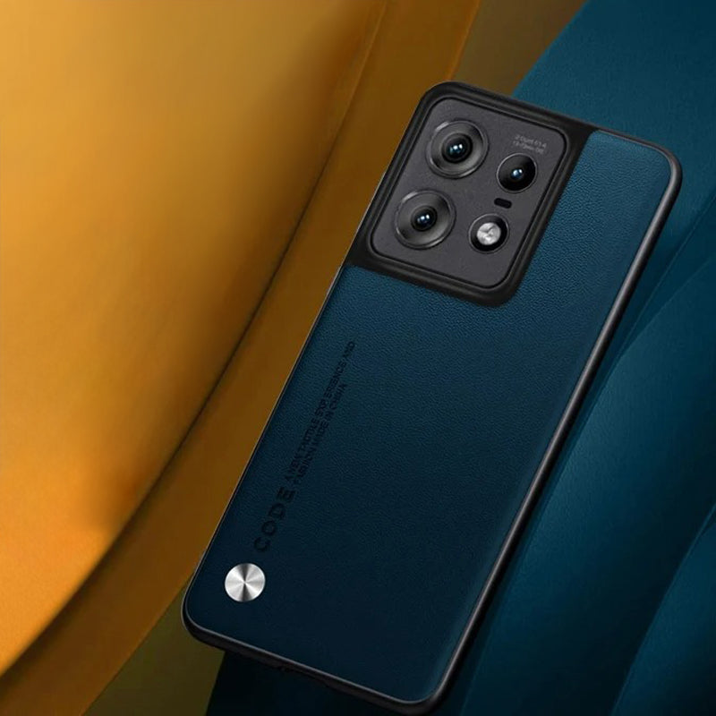 Motorola Edge 50 Pro Soft Vegan Leather Grain Protective Back Case