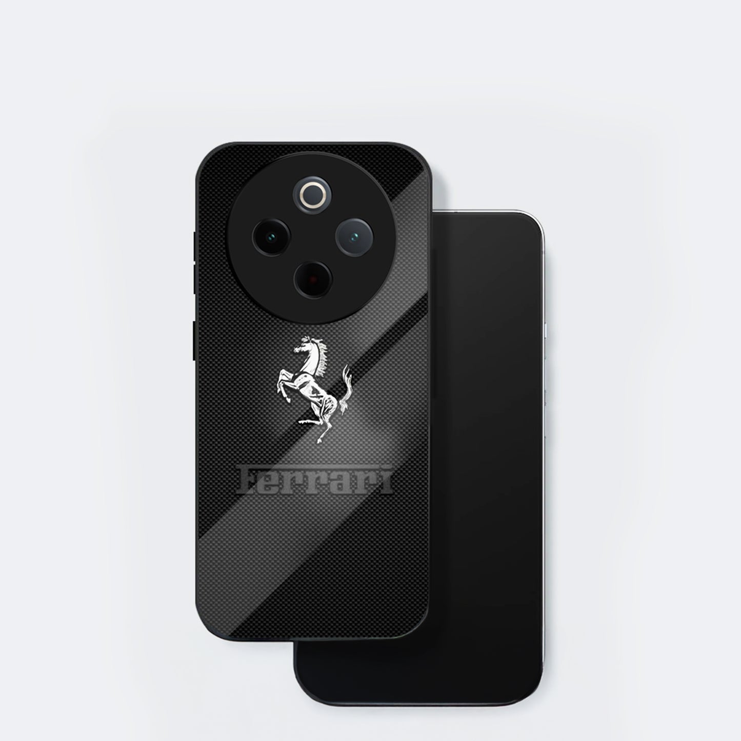 Vivo T4 5G Premium Acrylic Shockproof Glass Back Case (Ferrari Carbon Fiber)