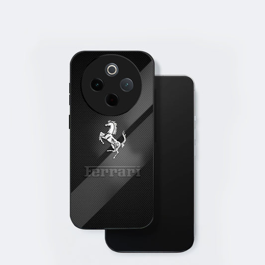 Vivo T4 5G Premium Acrylic Shockproof Glass Back Case (Ferrari Carbon Fiber)