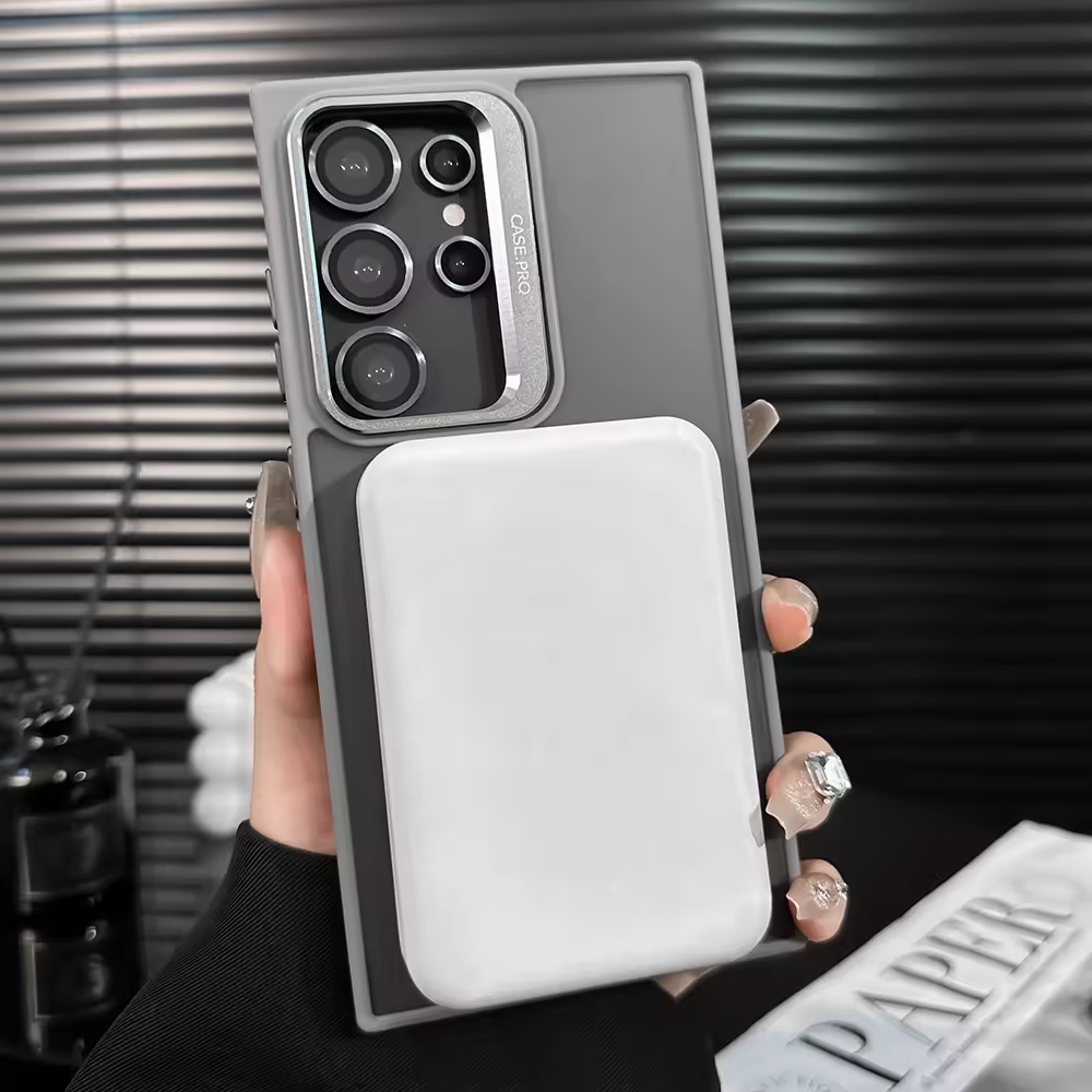 Samsung Galaxy S23 Ultra/S24 Ultra 5G New Frosted Matte Magnetic Metal Kickstand Shockproof Phone Case Cover