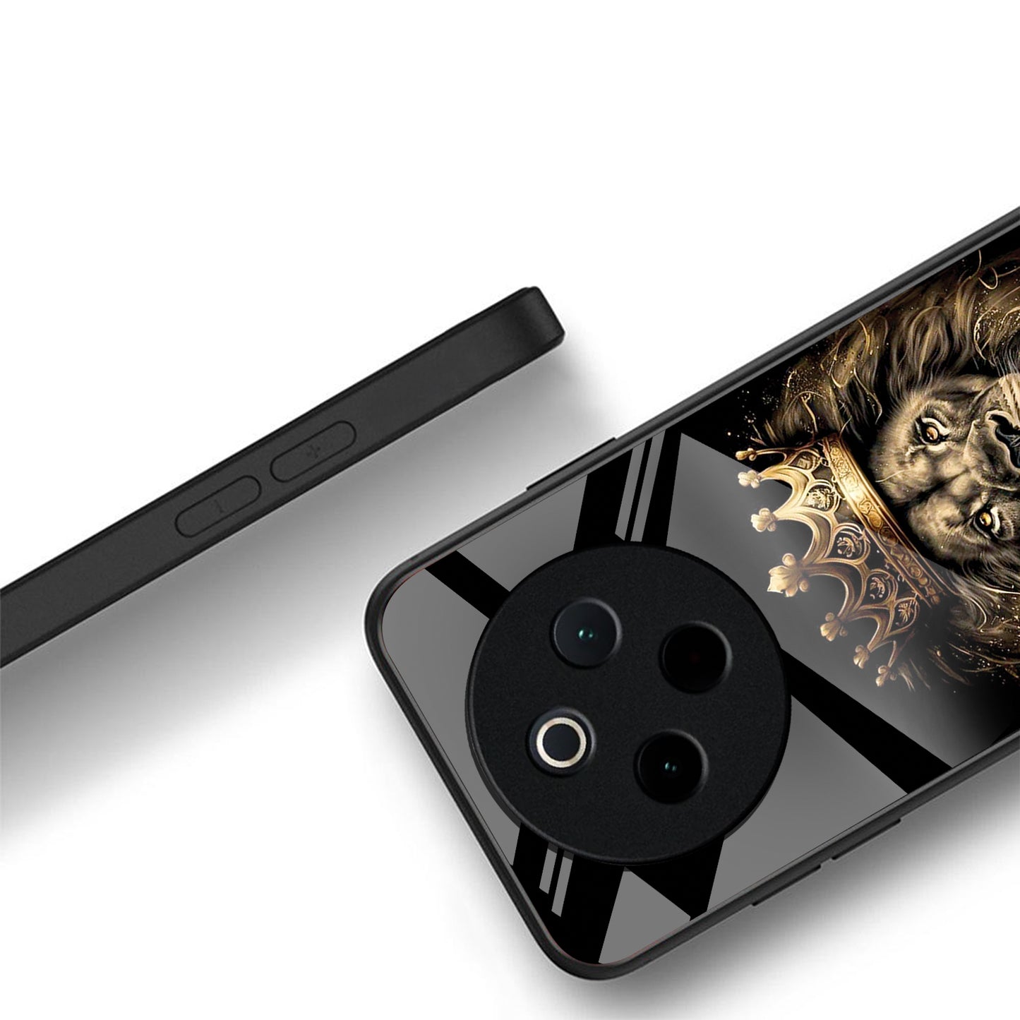 Vivo T4 5G Premium Acrylic Shockproof Glass Back Case (Crowned Lion)