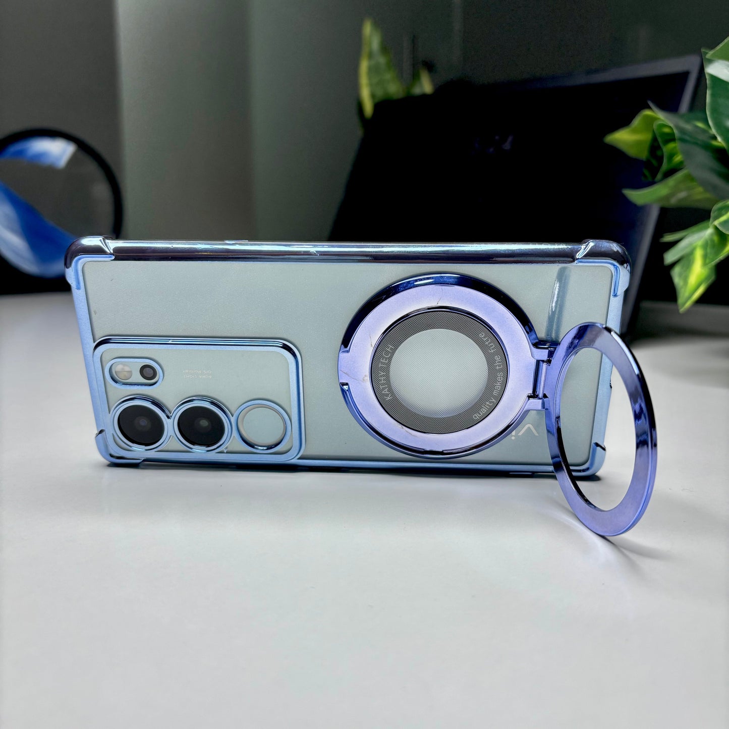 Vivo V29 5G Original Luxury Magnifier Ring Stand Shockproof Airbags Corner Case