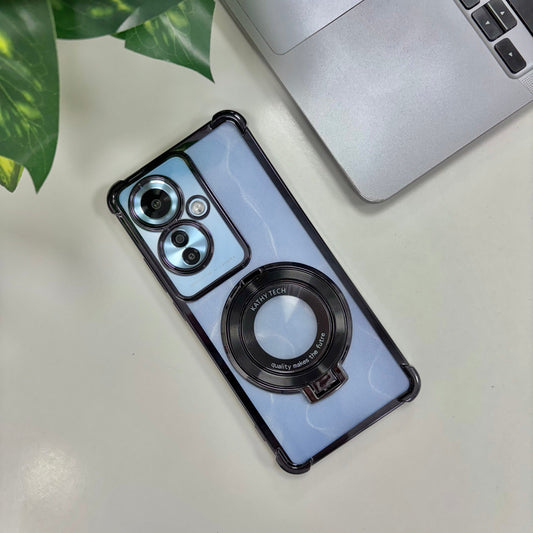 Oppo F25 Pro 5G Original Luxury Magnifier Ring Stand Shockproof Airbags Corner Case