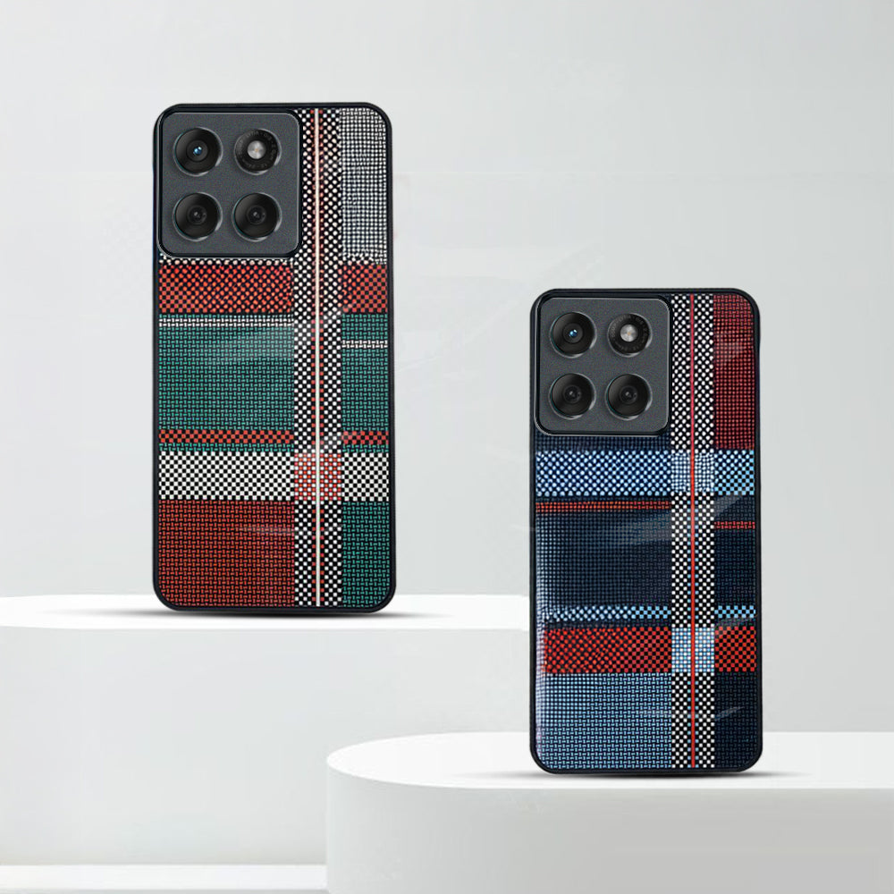 Motorola Edge 60 Fusion Luxury Grid Pattern Glass Back Shockproof Case