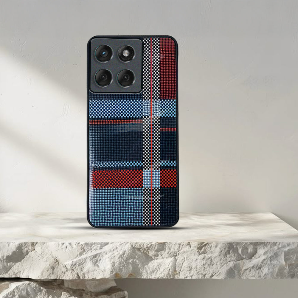 Motorola Edge 60 Fusion Luxury Grid Pattern Glass Back Shockproof Case