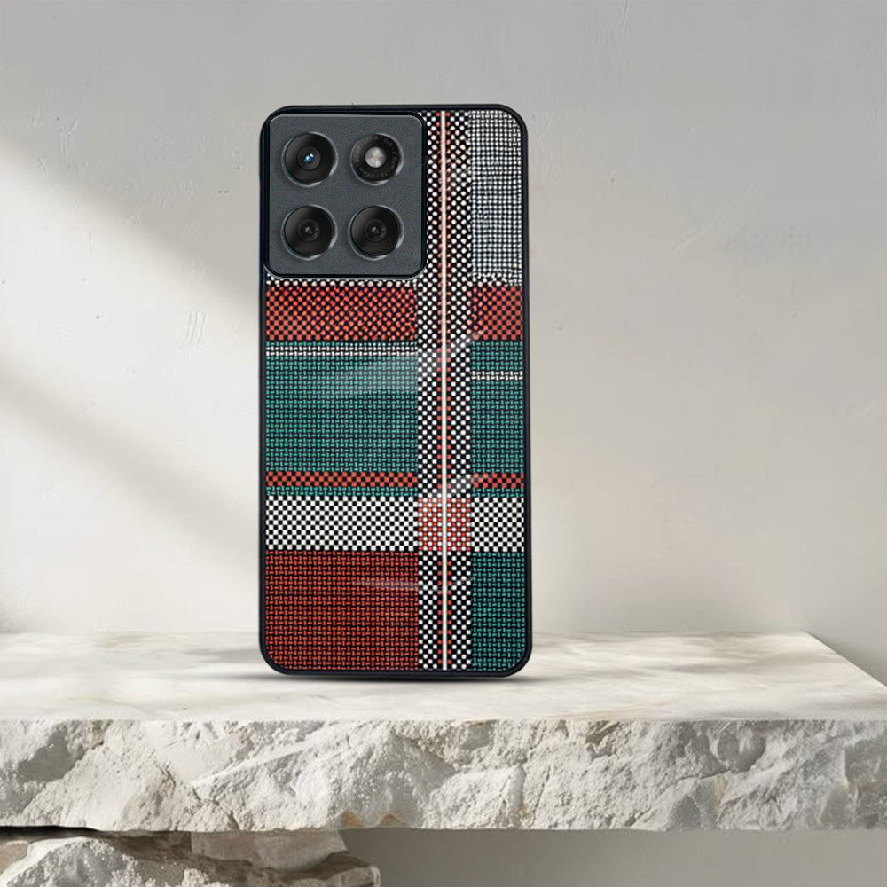 Motorola Edge 60 Fusion Luxury Grid Pattern Glass Back Shockproof Case